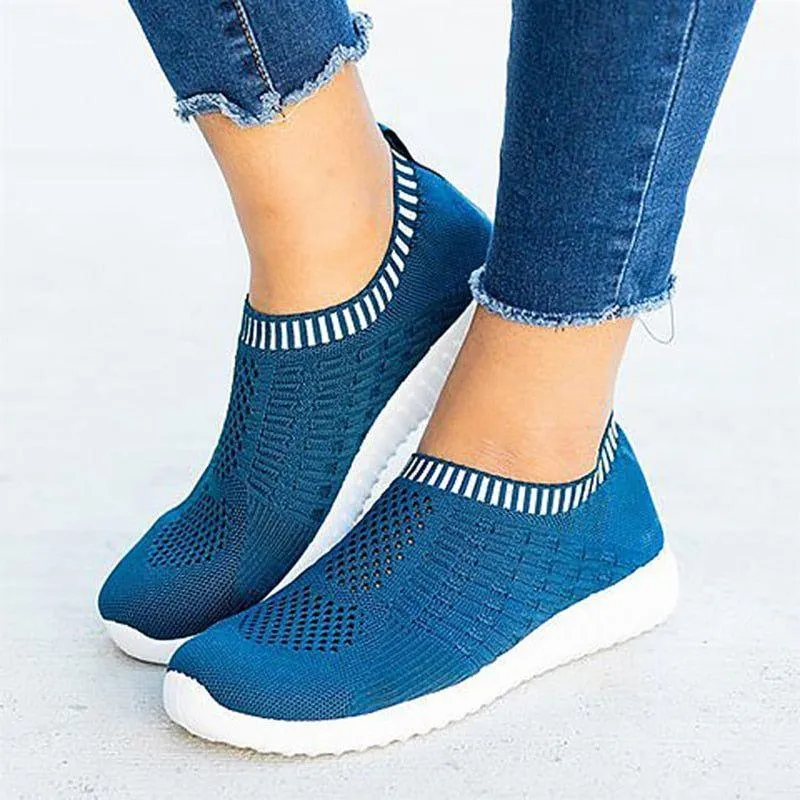 Women's Casual Shoes Knitting Soft Flats Sneakers #06-LYD273-33