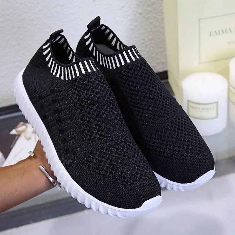 Women's Casual Shoes Knitting Soft Flats Sneakers #06-LYD273-33