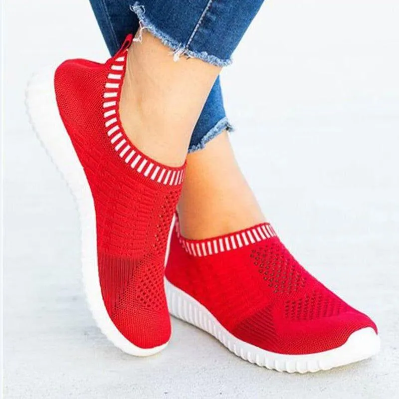 Women's Casual Shoes Knitting Soft Flats Sneakers #06-LYD273-33
