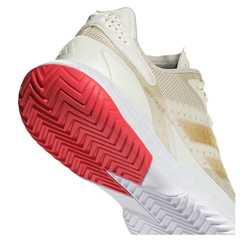 Womens Defiant Speed 2 Tennis Shoes Off White and Gold Metallic
